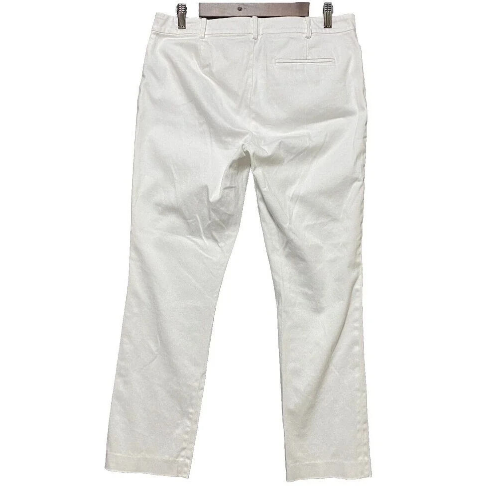 Lauren Ralph Lauren Woman's Stretch Cotton Pants Size 10 Flat Front Straight Leg